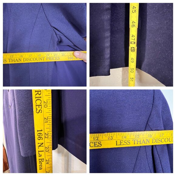 Perchè Couture Womens Purple Long Coat & Skirt Set Size 12 Career Professional - Picture 10 of 16